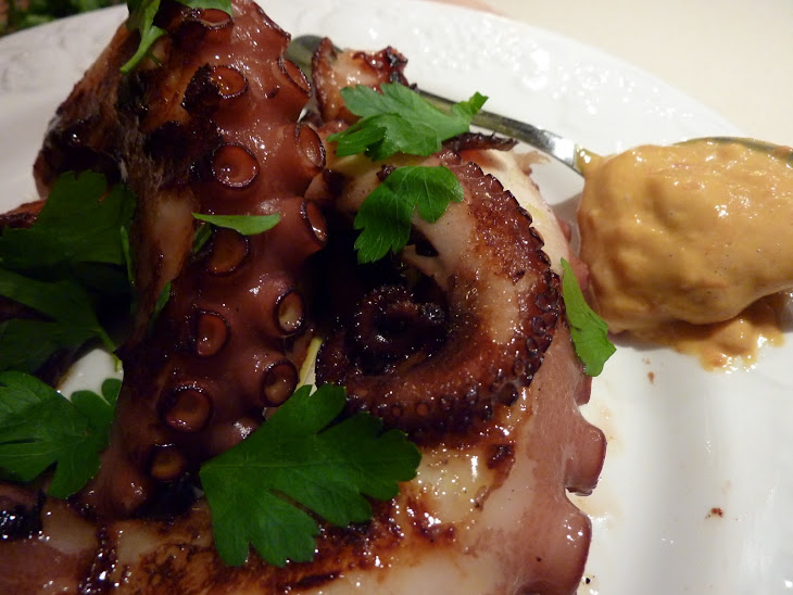 Grilled Octopus with Rouille Sauce Squid Tentacles Recipe Yummly