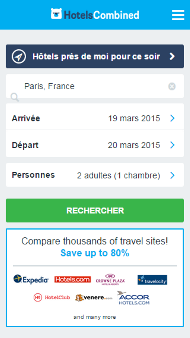 Android application HotelsCombined - Travel Deals screenshort