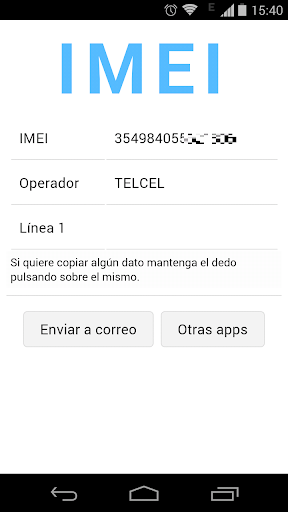 Muestra IMEI