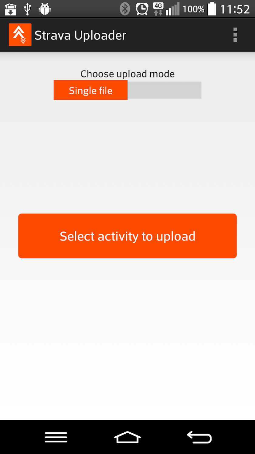 Strava Uploader Screen 2