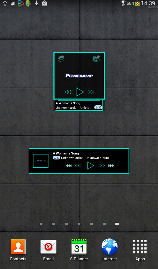 Poweramp widget TRON TURQUOISE Screen 2