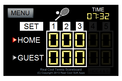 Real Cool Tennis Scoreboard