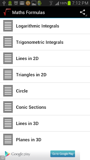 Maths Formulas