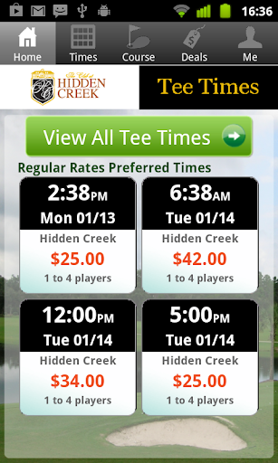 Hidden Creek Golf Tee Times