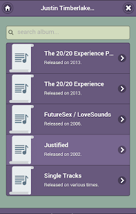 Lyrics of Justin Timberlake Screenshots 0