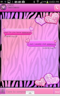 Lastest GO SMS - Hearts Zebra Pastel 3 APK