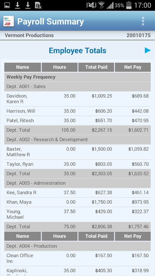 What online features does ADP Payroll have?