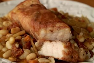 Blackberry Farm&amp;rsquo;s Country Ham-Wrapped Sturgeon with Fennel and Sun-Dried Tomato White