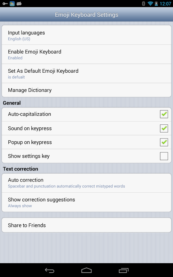 iOS7 Emoji Keyboard - screenshot