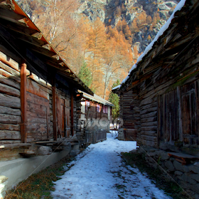 Vanishing Points Between Chalets by Joe Proctor - Buildings & Architecture Other Exteriors