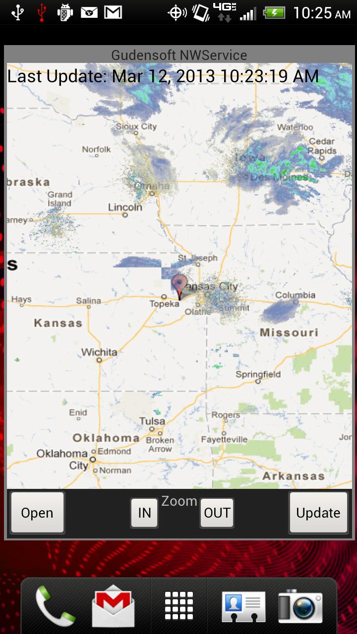 NWService Radar and Weather Screen 2