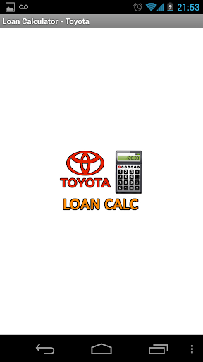 Car Loan Calculator - Toyota