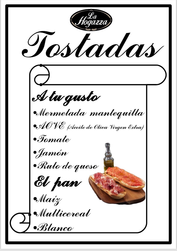 Cafeteria Heladeria Panaderia La Hogazza — Carta