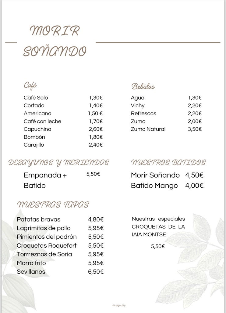 Morir sonando — Carta