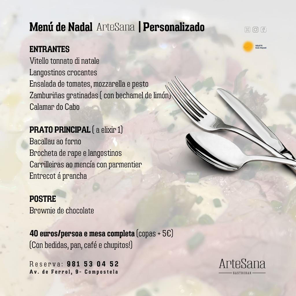 Artesana Gastrobar — Carta
