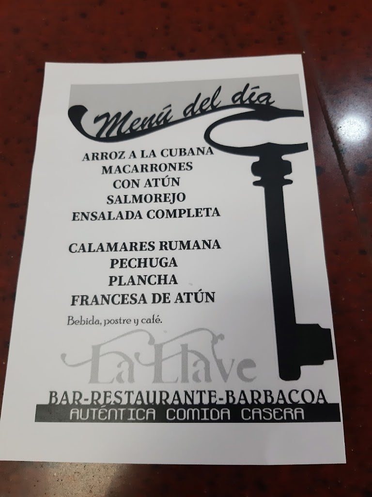 Restaurante La Llave — Carta