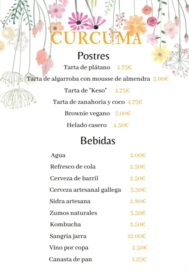 Restaurante Curcuma — Carta