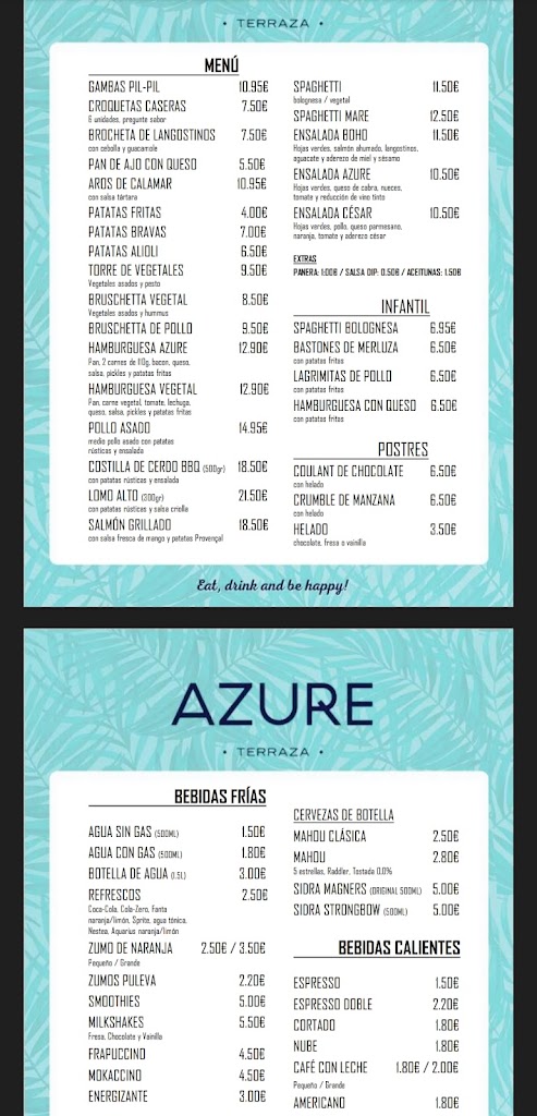 AZURE TERRAZA — Carta