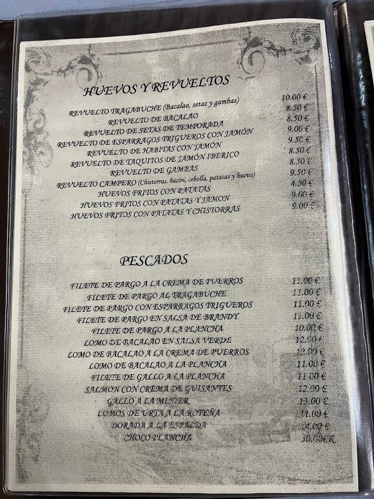 El Rincon del Tragabuche — Carta