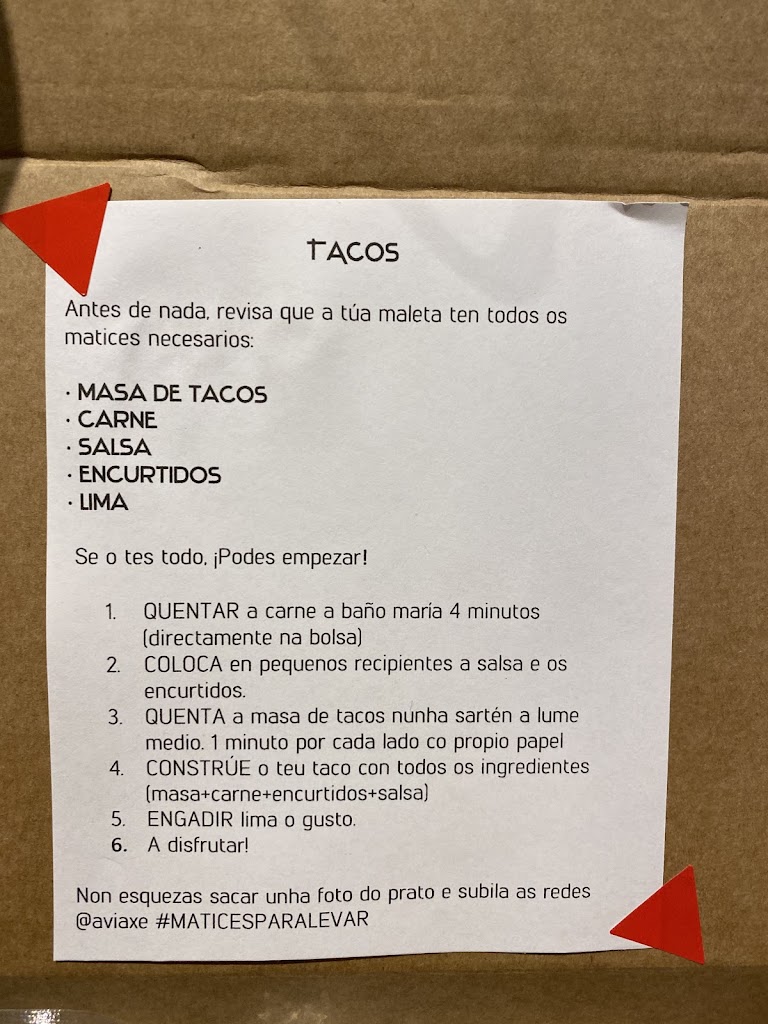 A Viaxe ~ Cocina de Matices — Carta