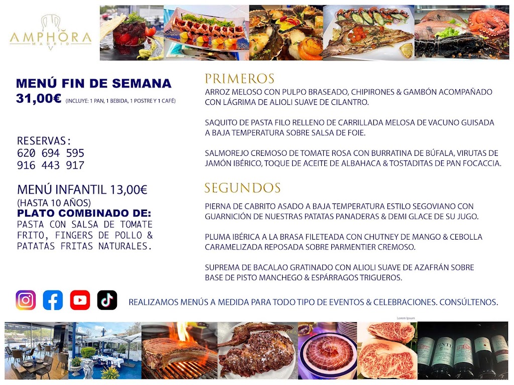 Restaurante Terraza Amphora — Carta