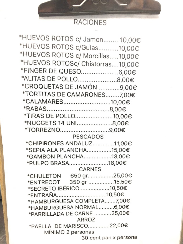 Los Jardinillos — Carta