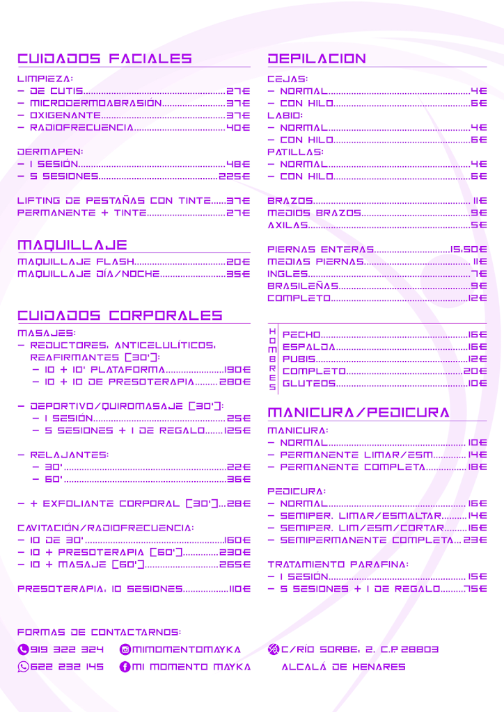 Mi momento Mayka — Carta
