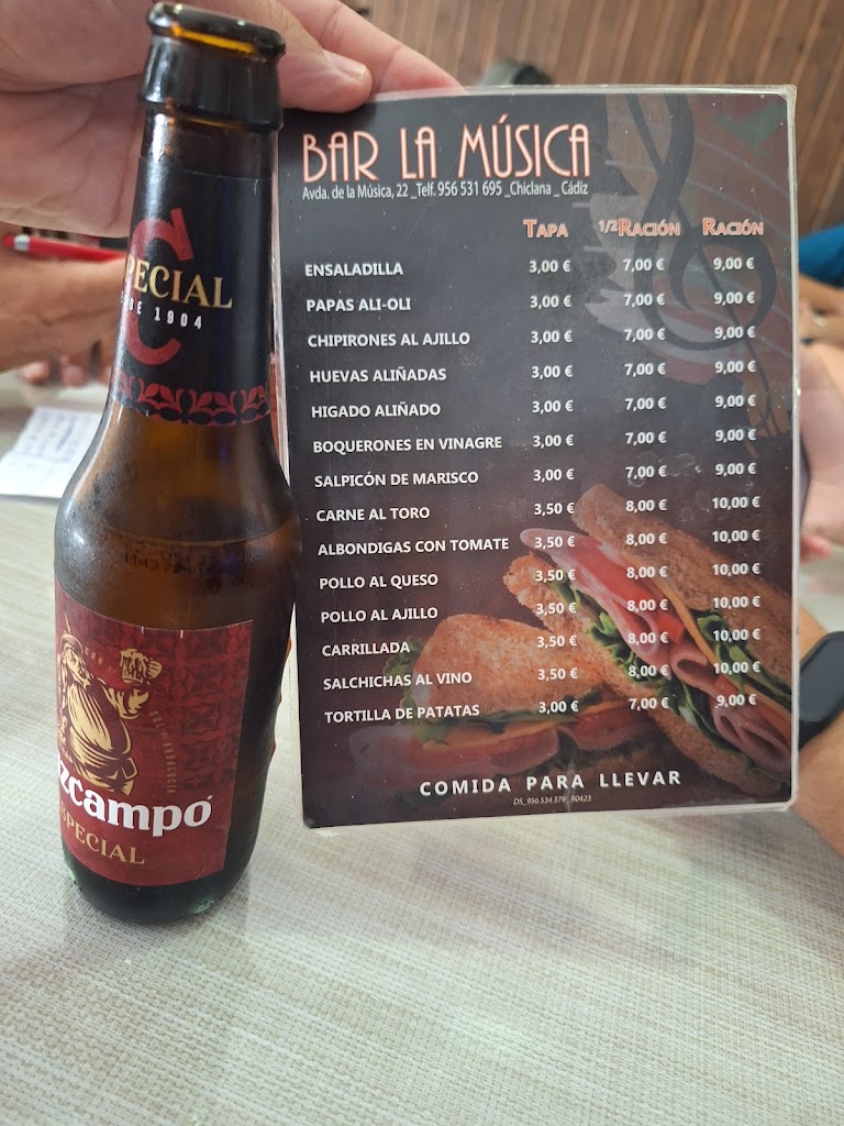 Bar La Musica — Carta