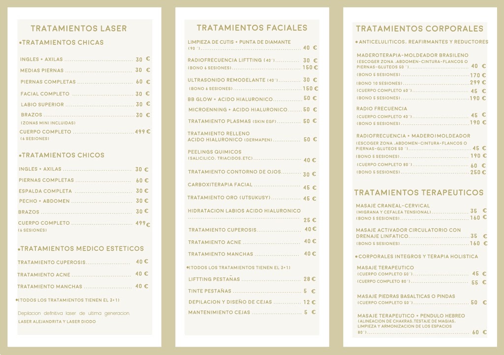Inma Montes Clinic Estetica — Carta