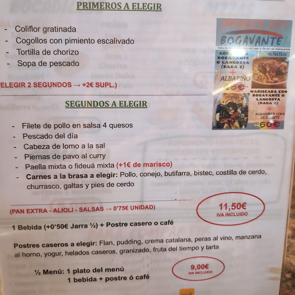 Restaurante Danus — Carta