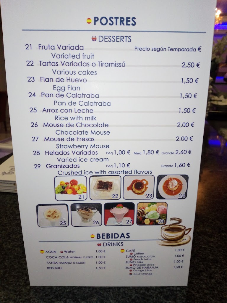 Restaurante Al Khayma 44 — Carta
