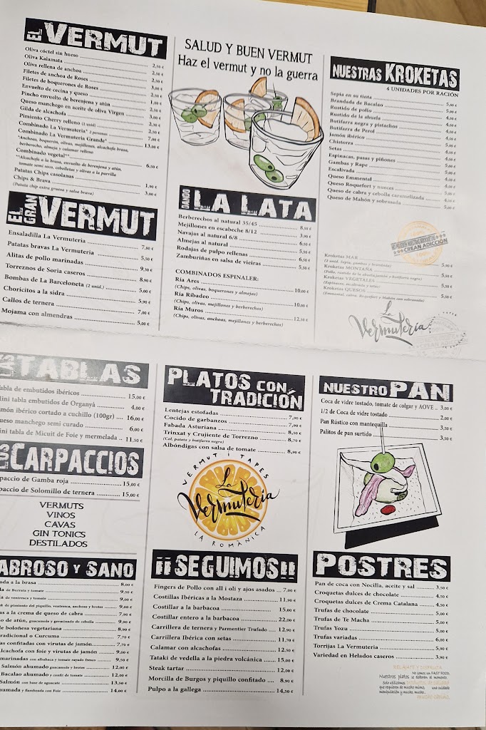 Vermuteria La Romanica — Carta
