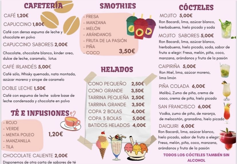 EPOCA CAFE Y COPAS — Carta