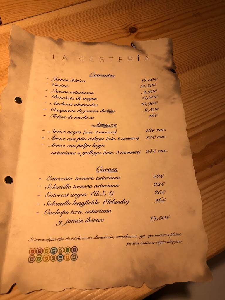 La Cesteria — Carta