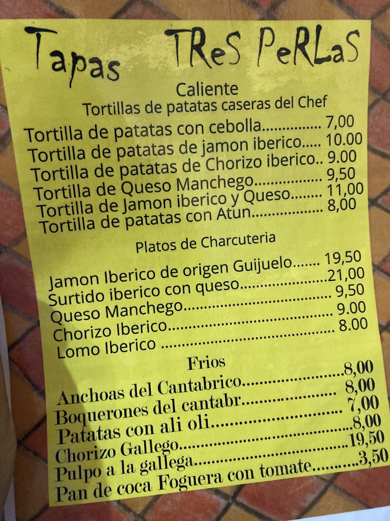 LAS TRES PERLAS — Carta