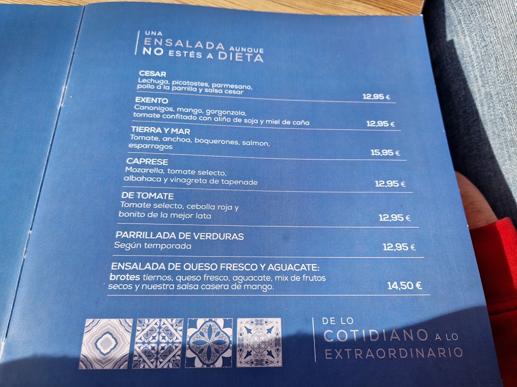 Exento Restaurante — Carta