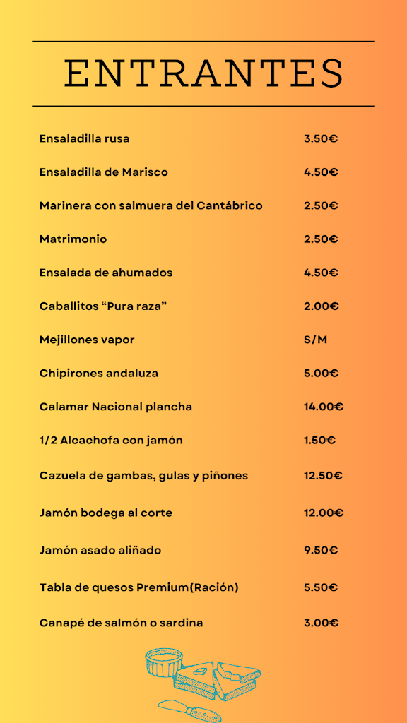 Restaurante Cagitan Hogar — Carta