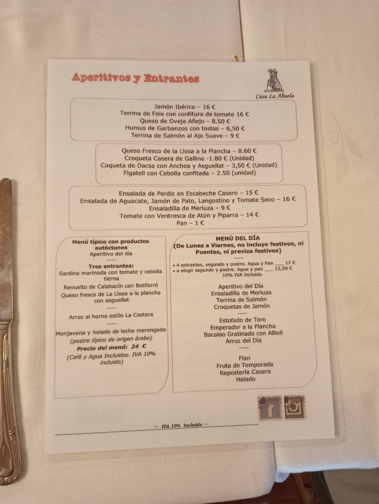 Casa la Abuela — Carta