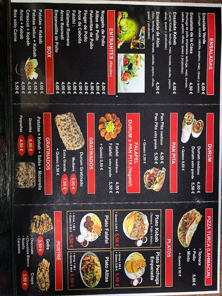 Restaurante THE KEBAB HOUSE — Carta