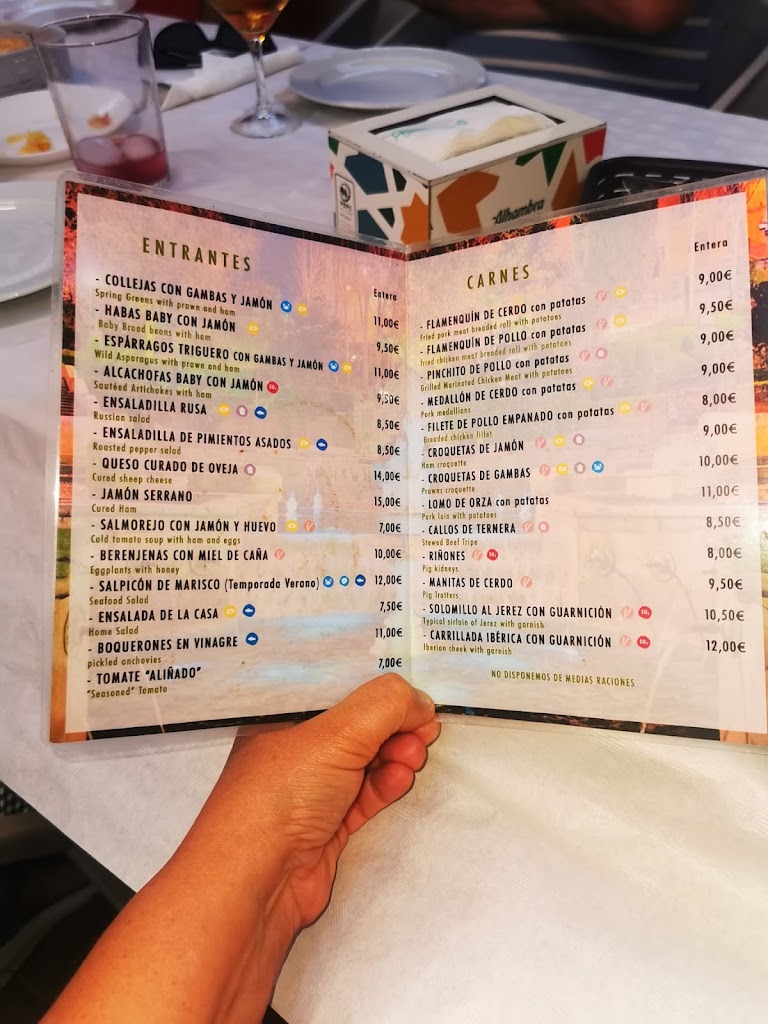 La Tabernilla — Carta