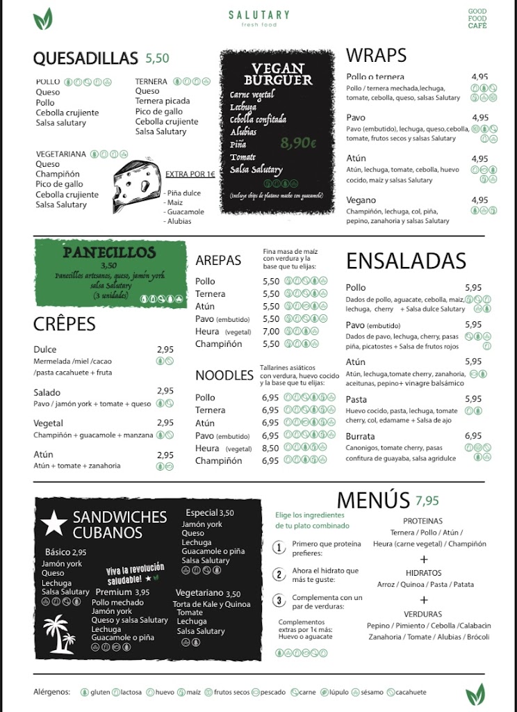 Salutary - Fresh food Torrejon de Ardoz — Carta