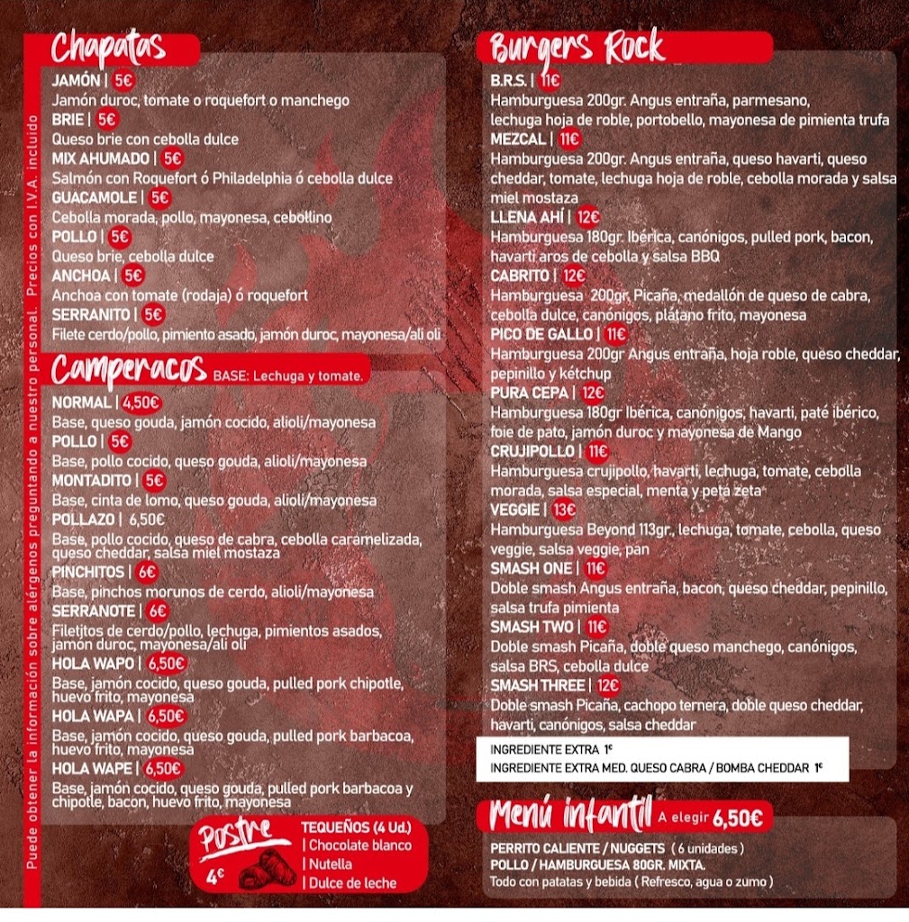 Burger Rock Station — Carta