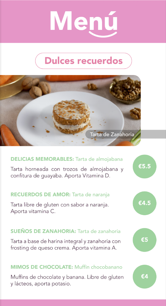 Sukacita Pasteleria Nutritiva y Funcional — Carta