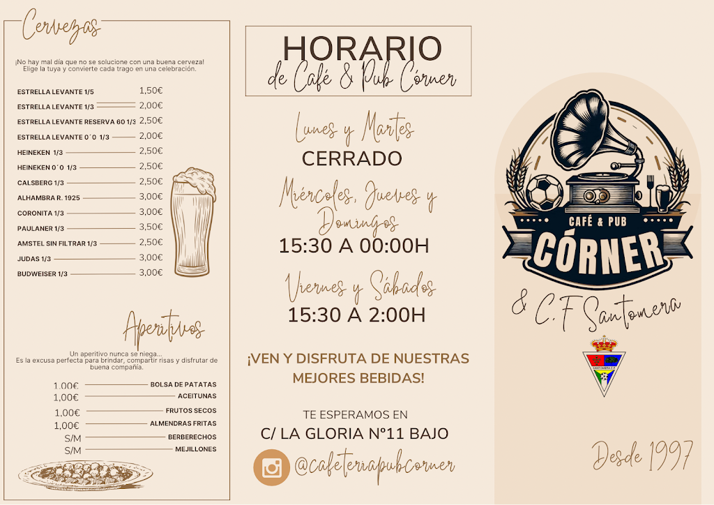 Cafe & Pub Corner — Carta