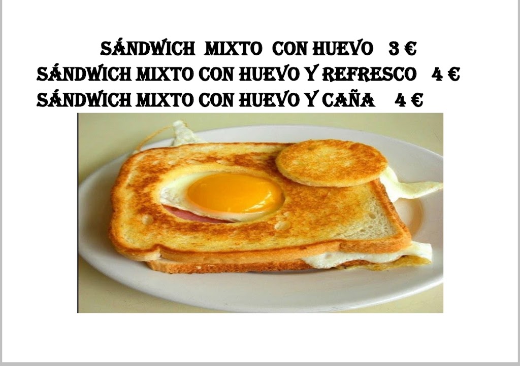 Cafeteria La Peque — Carta