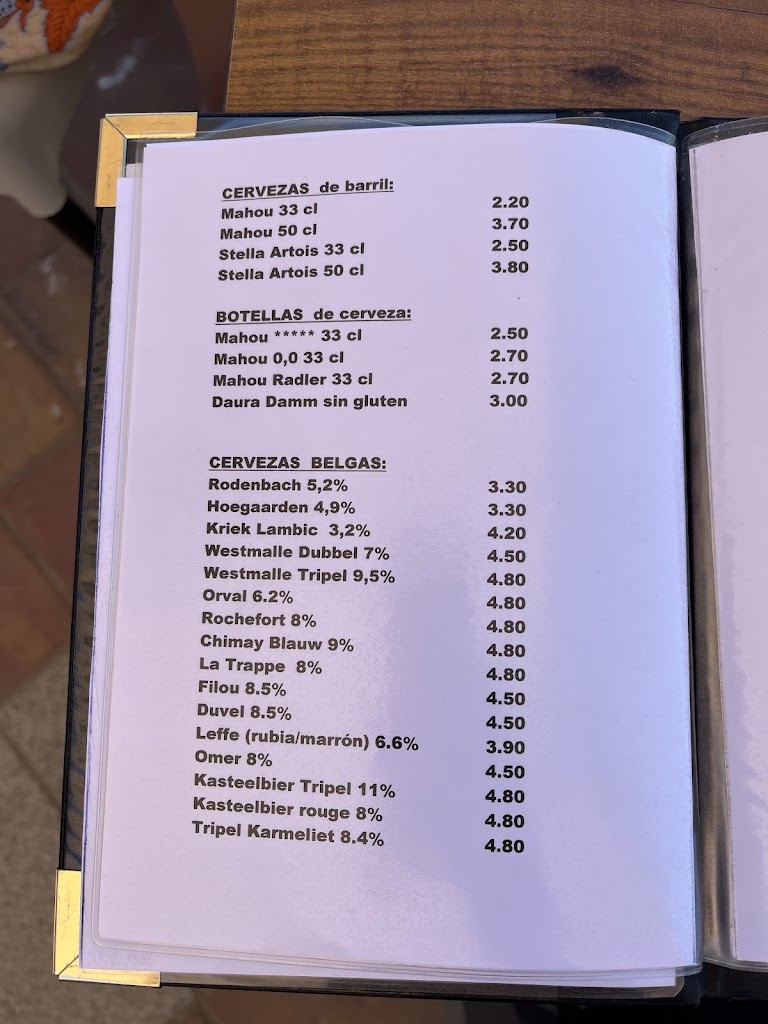 La casita Belga — Carta