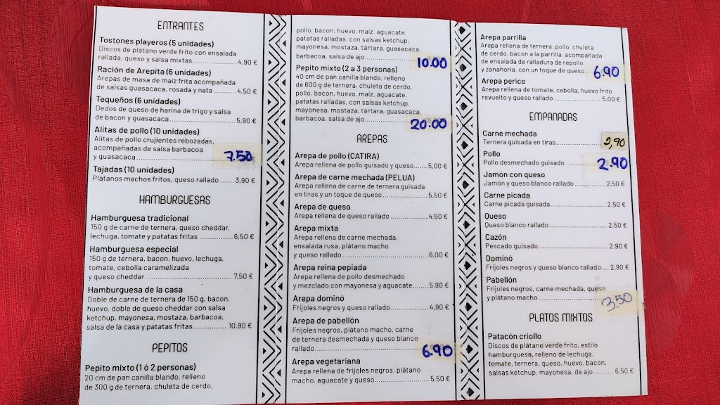 Aquile Restaurante — Carta