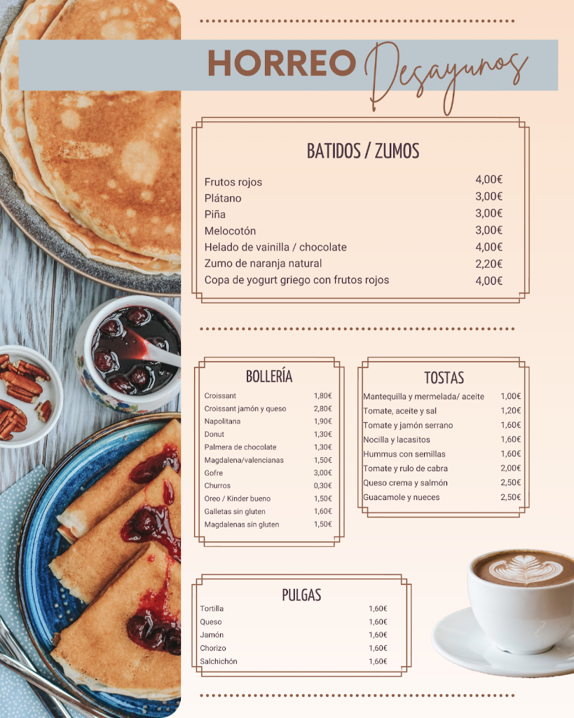 Restaurante-Bar El HORREO — Carta
