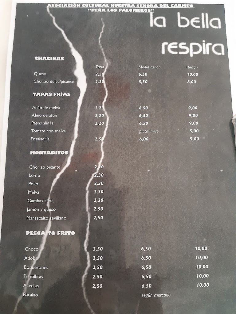 Bar la bella respira san juan — Carta
