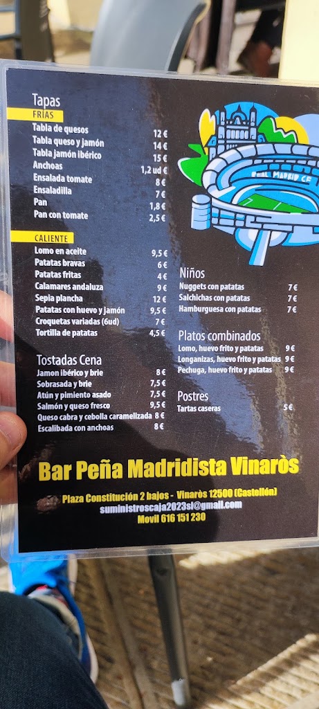 Pena Madridista de Vinaros — Carta